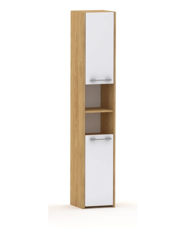 Słupek łazienkowy komin LUNA 30 cm 2D Hikora białe fronty matowe/połysk